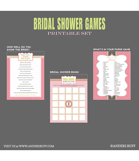 Bridal Shower Games Printables - Instant Download